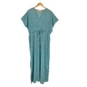 Michael Michael Kors Women's Aqua Navy Blue Maxi Dress Size 1X